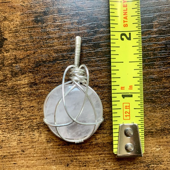 Artisan Sterling Silver Rose Quartz Pendant - Picture 5 of 5